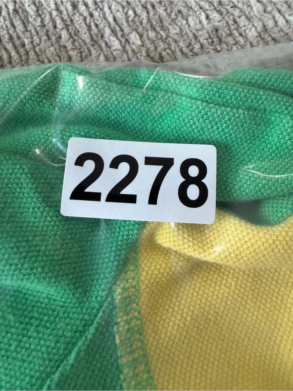 Polo Ralph Lauren Baby 12M Green Yellow Big Pony Polo Romper